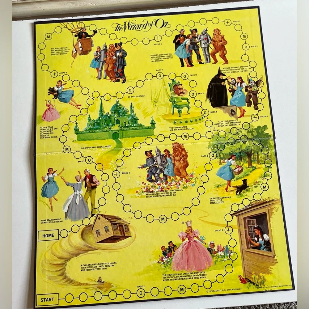 Wizard of Oz Vintage Storybook Classic Board Game 1974 CADACO-incomplete